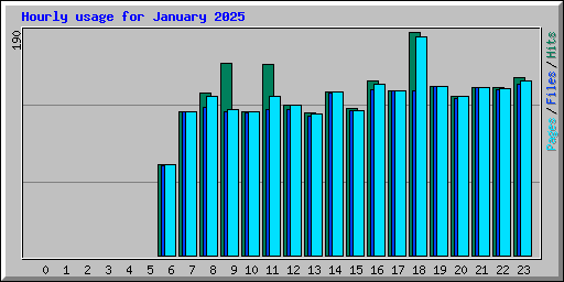 Hourly usage for January 2025