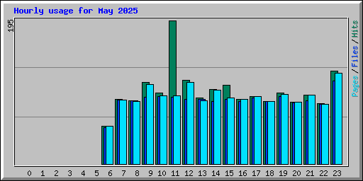 Hourly usage for May 2025